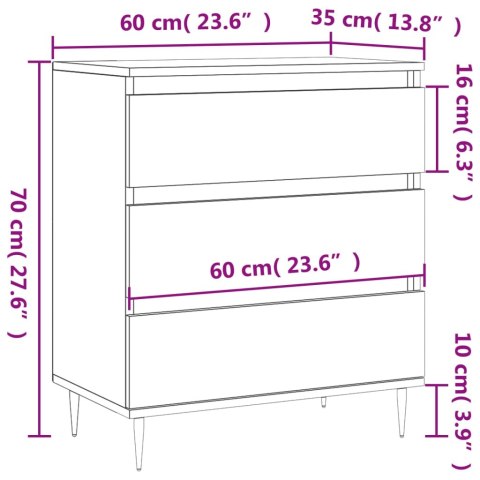 VidaXL Komoda, szarość betonu, 60x35x70 cm, materiał drewnopochodny