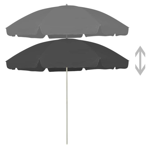 PARASOL PLAŻOWY, ANTRACYTOWY, 300 CM