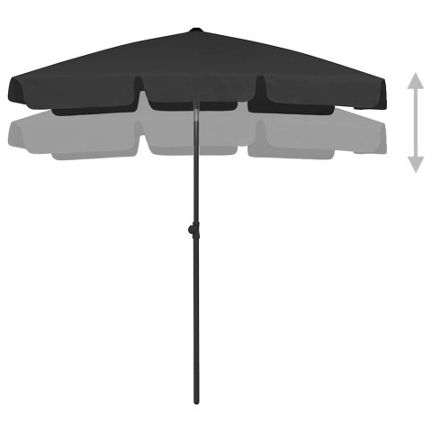 PARASOL PLAŻOWY, CZARNY, 180X120 CM