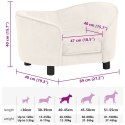 VidaXL Sofa dla psa, kremowa, 69x49x40 cm, pluszowa