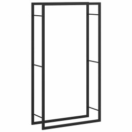 VidaXL Stojak na drewno opałowe matowy czarny 80x28x154 cm stalowy