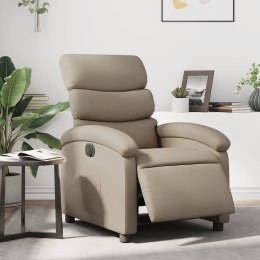 VidaXL Elektryczny fotel rozkładany, cappuccino, obity sztuczną skórą