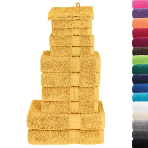 12-CZĘŚCIOWY ZESTAW RĘCZNIKÓW PREMIUM SOLUND, ZŁOTY, 600 G/CM²