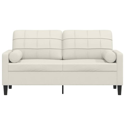 VidaXL 2-osobowa sofa z poduszkami, kremowa, 140 cm, aksamit
