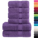 VidaXL 6-cz. zestaw ręczników premium SOLUND, fioletowy, 600 g/cm²