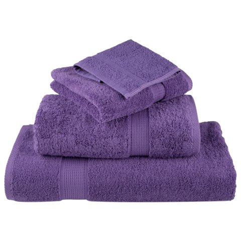 VidaXL 6-cz. zestaw ręczników premium SOLUND, fioletowy, 600 g/cm²