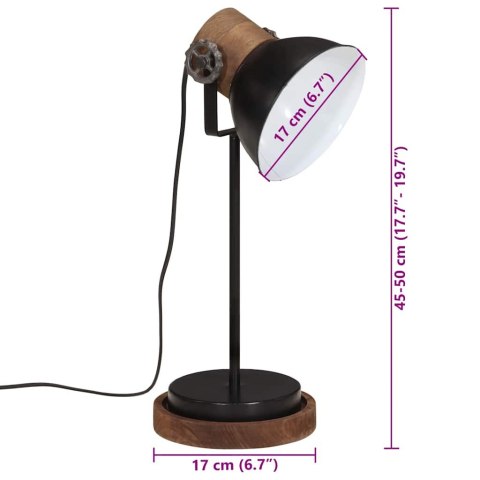 VidaXL Lampa stołowa, 25 W, czarna, 17x17x50 cm, E27