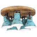 LAMPA SUFITOWA, 25 W, POSTARZANY NIEBIESKI, 50X50X25 CM, E27