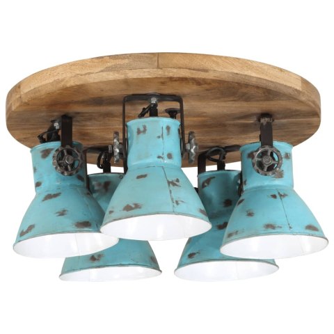 LAMPA SUFITOWA, 25 W, POSTARZANY NIEBIESKI, 50X50X25 CM, E27