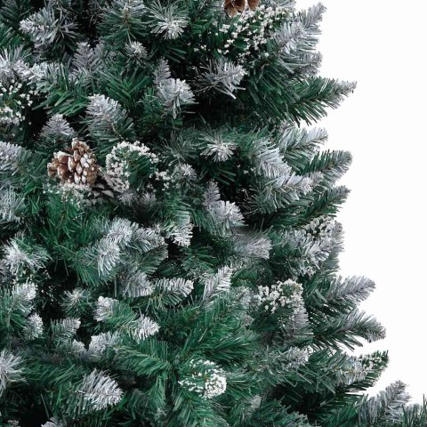 VidaXL Sztuczna choinka z szyszkami i białym śniegiem, 150 cm