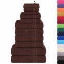 VidaXL 12-cz. zestaw ręczników, FROGN, brązowy, 360 g/m²