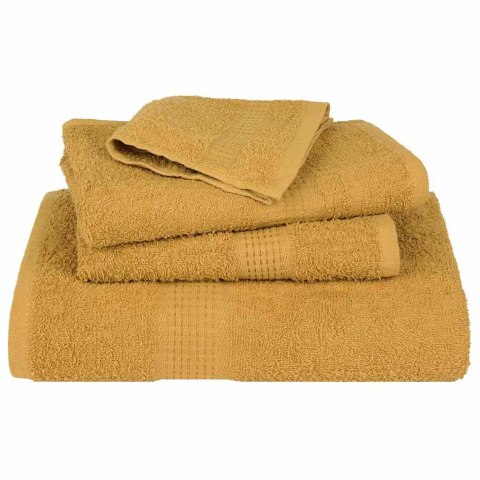 VidaXL 12-cz. zestaw ręczników, FROGN, złoty, 360 g/m²