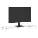 PODSTAWKA POD MONITOR, BIAŁA, 100X35X8 CM, SZKŁO I METAL