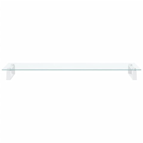 PODSTAWKA POD MONITOR, BIAŁA, 100X35X8 CM, SZKŁO I METAL