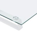 PODSTAWKA POD MONITOR, BIAŁA, 100X35X8 CM, SZKŁO I METAL