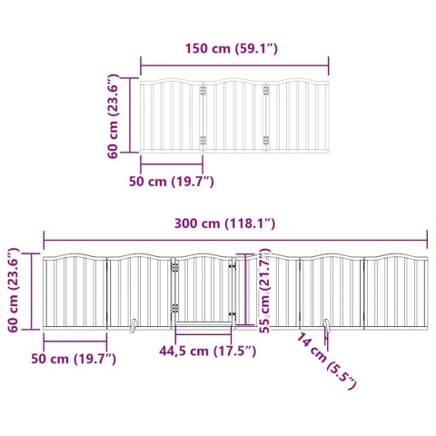 VidaXL Składana bramka dla psa, z drzwiami, 15 paneli, 750 cm