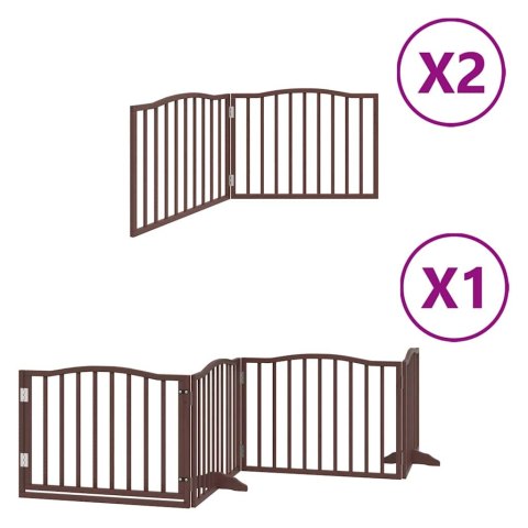 VidaXL Składana bramka dla psa, z drzwiami, 8 paneli, brązowa, 640 cm