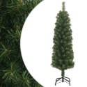 VidaXL Smukła sztuczna choinka ze stojakiem, zielona, 150 cm, PVC