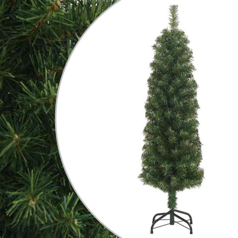 VidaXL Smukła sztuczna choinka ze stojakiem, zielona, 150 cm, PVC
