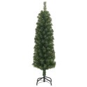 VidaXL Smukła sztuczna choinka ze stojakiem, zielona, 150 cm, PVC