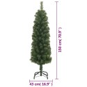 VidaXL Smukła sztuczna choinka ze stojakiem, zielona, 150 cm, PVC