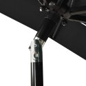 VidaXL 3-poziomowy parasol na aluminiowym słupku, czarny, 2x2 m