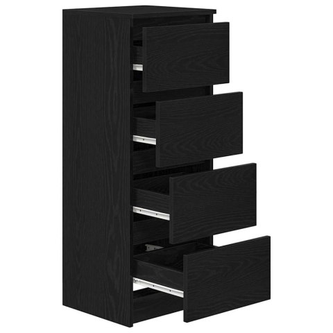 VidaXL Komoda Czarny Dąb 37,5x35x99 cm Drewno klejone