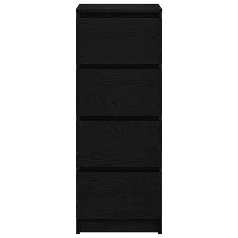 VidaXL Komoda Czarny Dąb 37,5x35x99 cm Drewno klejone