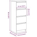 VidaXL Komoda Czarny Dąb 37,5x35x99 cm Drewno klejone