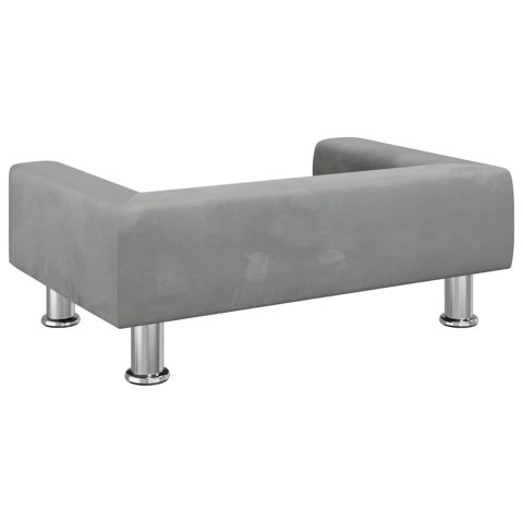 VidaXL Legowisko dla psa, jasnoszare, 70x45x26,5 cm, aksamitne
