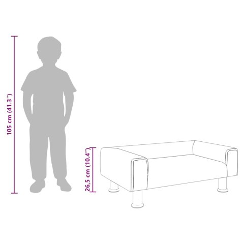 VidaXL Sofa dla dzieci, czarna, 70x45x26,5 cm, aksamitna