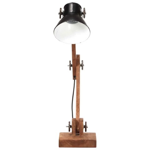 VidaXL Industrialna lampa stołowa, czarna, okrągła, 58x18x90 cm, E27