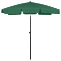 VidaXL Parasol plażowy, zielony, 180x120 cm