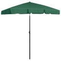VidaXL Parasol plażowy, zielony, 180x120 cm