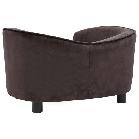 VidaXL Sofa dla psa, brązowa, 69x49x40 cm, pluszowa