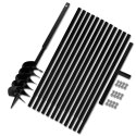 VidaXL Świder glebowy z uchwytem, 150 mm, z rurą przedłużającą, 13 m, stal