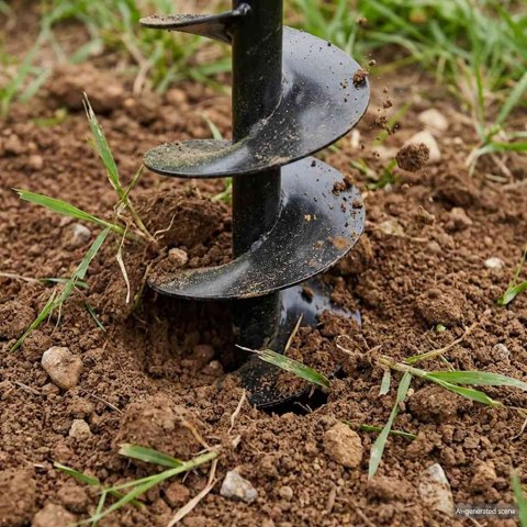 VidaXL Świder glebowy z uchwytem, 150 mm, z rurą przedłużającą, 13 m, stal