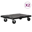 VidaXL Wózki transportowe, 2 szt., czarne, 58x38x12 cm, polipropylen