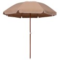 PARASOL OGRODOWY NA STALOWYM SŁUPKU, 240 CM, TAUPE