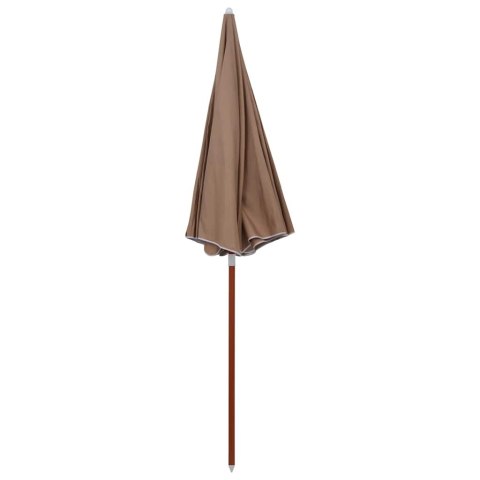 PARASOL OGRODOWY NA STALOWYM SŁUPKU, 240 CM, TAUPE