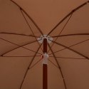 PARASOL OGRODOWY NA STALOWYM SŁUPKU, 240 CM, TAUPE