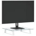 PODSTAWKA POD MONITOR, BIAŁA, 40X35X8 CM, SZKŁO I METAL
