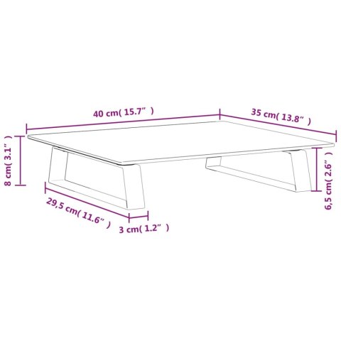 PODSTAWKA POD MONITOR, BIAŁA, 40X35X8 CM, SZKŁO I METAL