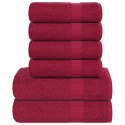 VidaXL 6-cz. zestaw ręczników, FROGN, bordo, 360 g/m²