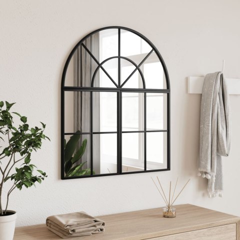 VidaXL Lustro ścienne, czarne, 60x70 cm, zakończone łukiem, żelazo