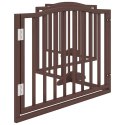 VidaXL Składana bramka dla psa, z drzwiami, 4 panele, brązowa, 320 cm