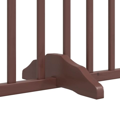 VidaXL Składana bramka dla psa, z drzwiami, 4 panele, brązowa, 320 cm