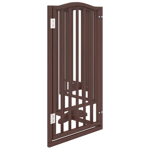 VidaXL Składana bramka dla psa, z drzwiami, 6 paneli, brąz, 300 cm