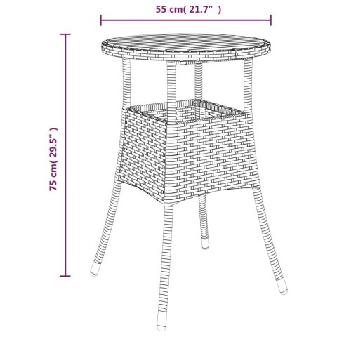 VidaXL 3-cz. zestaw ogrodowych mebli bistro z poduszkami, czarny