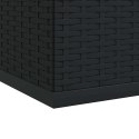 SKRZYNIA NA PODUSZKI OGRODOWE RATTAN 145X100X103CM CZARNA